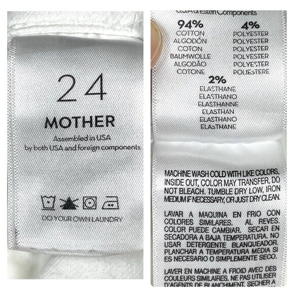 MOTHER The Tripper Ankle Fray Jeans in White Unfairest of Them All Size 24 Flare - Picture 4 of 16